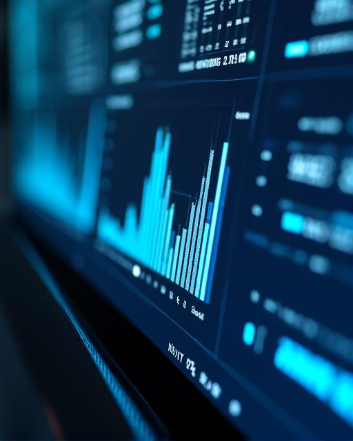 Sleek dark mode BI dashboard interface with automated charts