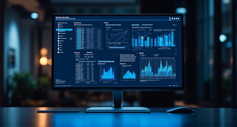 Modern dark mode dashboard showing predictive analytics